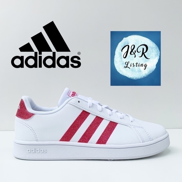 adidas Shoes - adidas GRAND COURT SHOES White/Glitter Pink